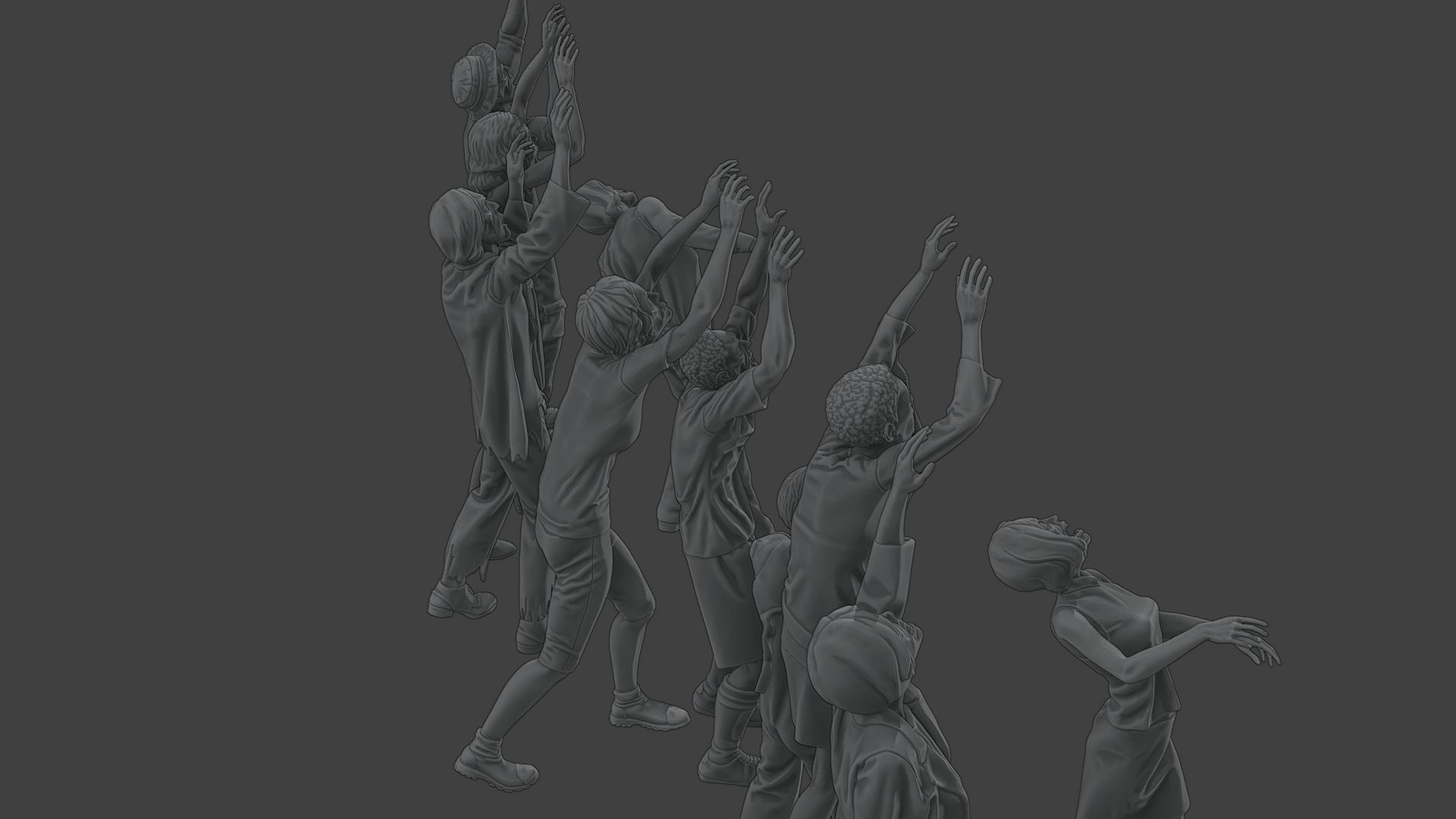 Casual Zombie CZ4 Pack 1 3D Model Collection_14