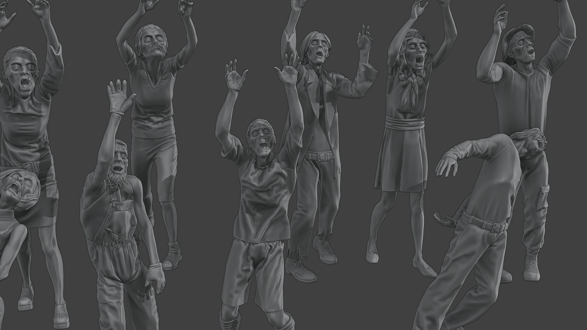 Casual Zombie CZ4 Pack 1 3D Model Collection_31