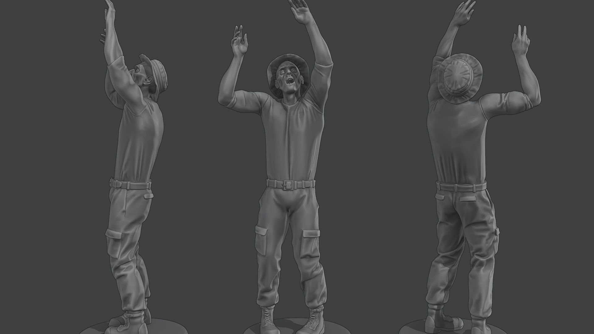 Casual Zombie CZ4 Pack 1 3D Model Collection_5