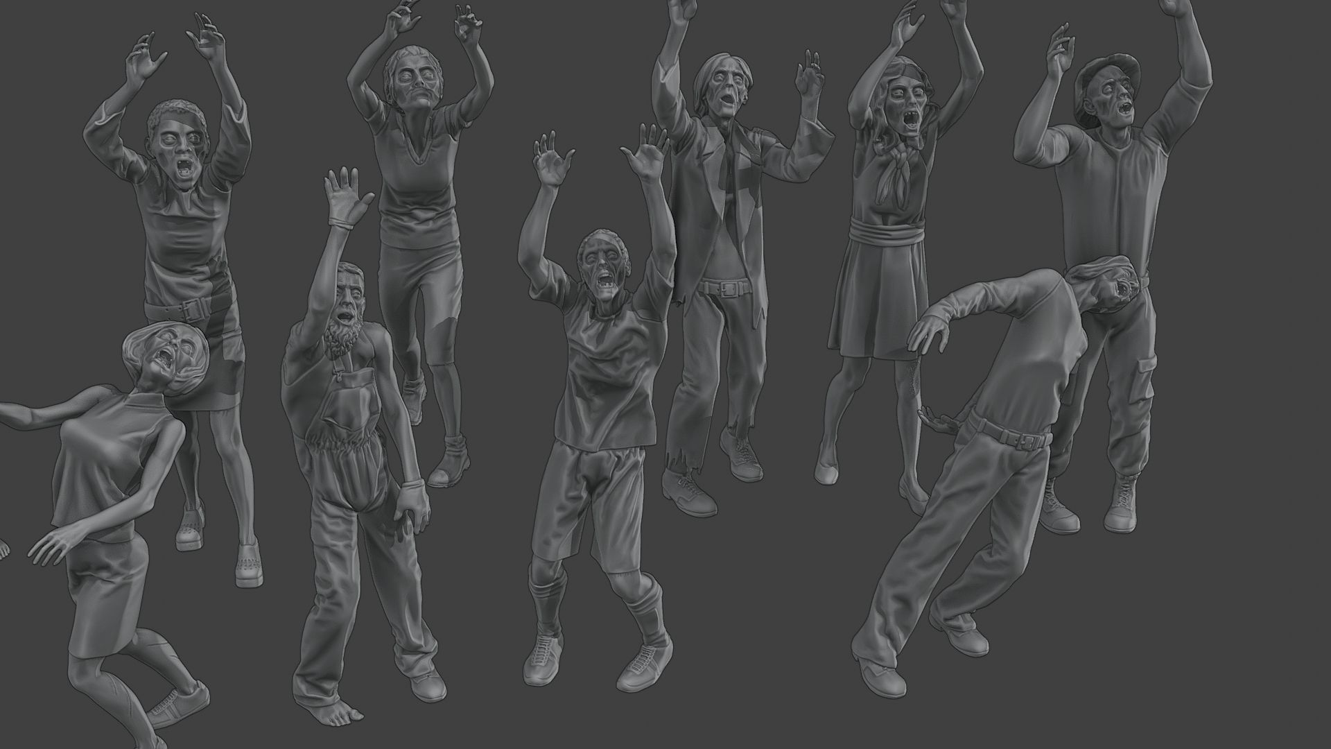 Casual Zombie CZ4 Pack 1 3D Model Collection_22