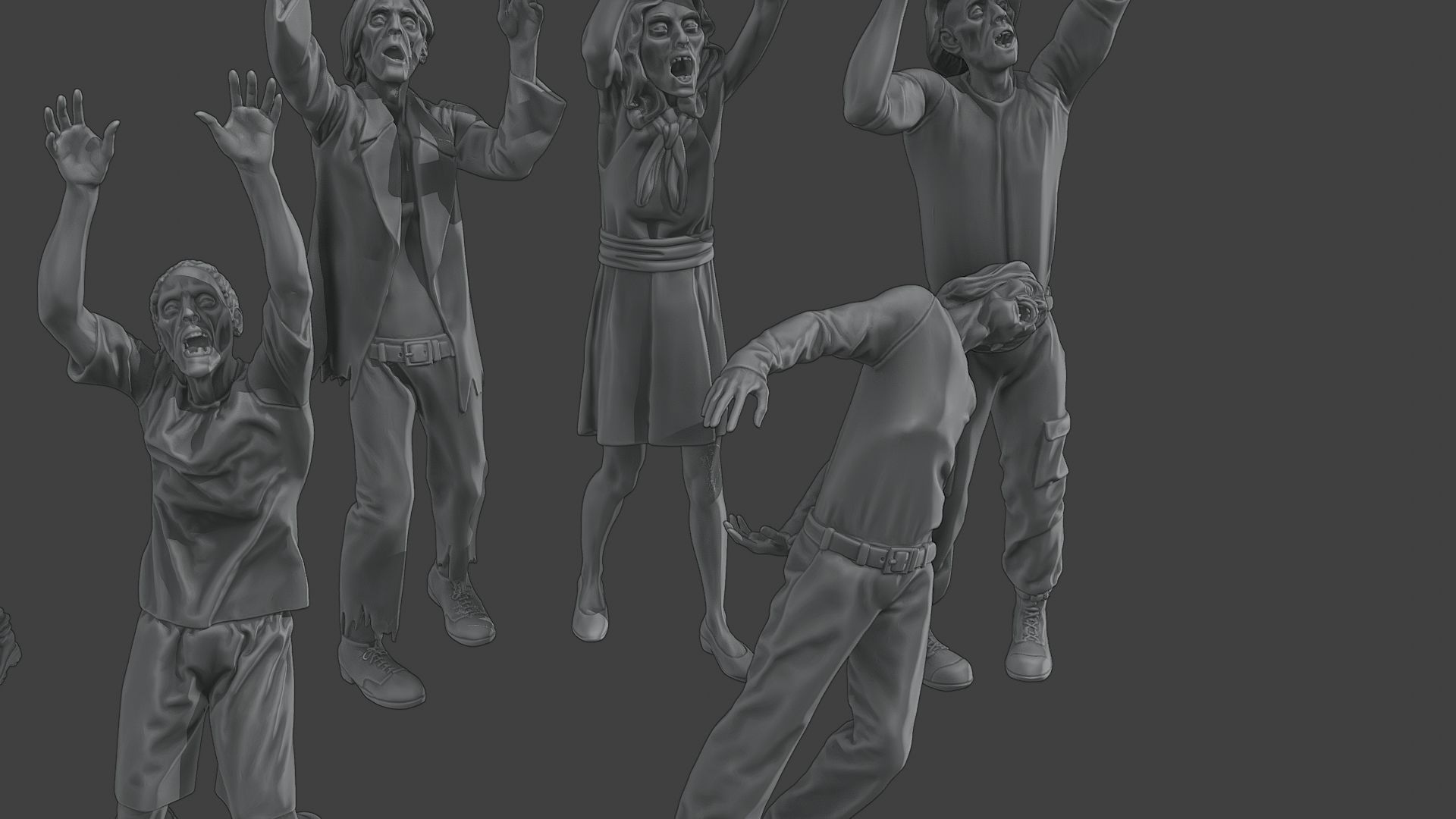 Casual Zombie CZ4 Pack 1 3D Model Collection_27