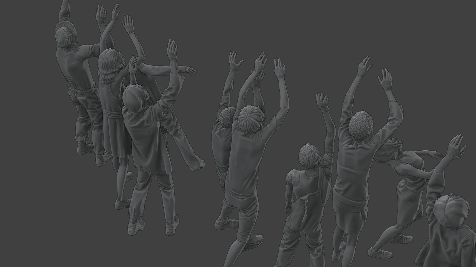 Casual Zombie CZ4 Pack 1 3D Model Collection_13