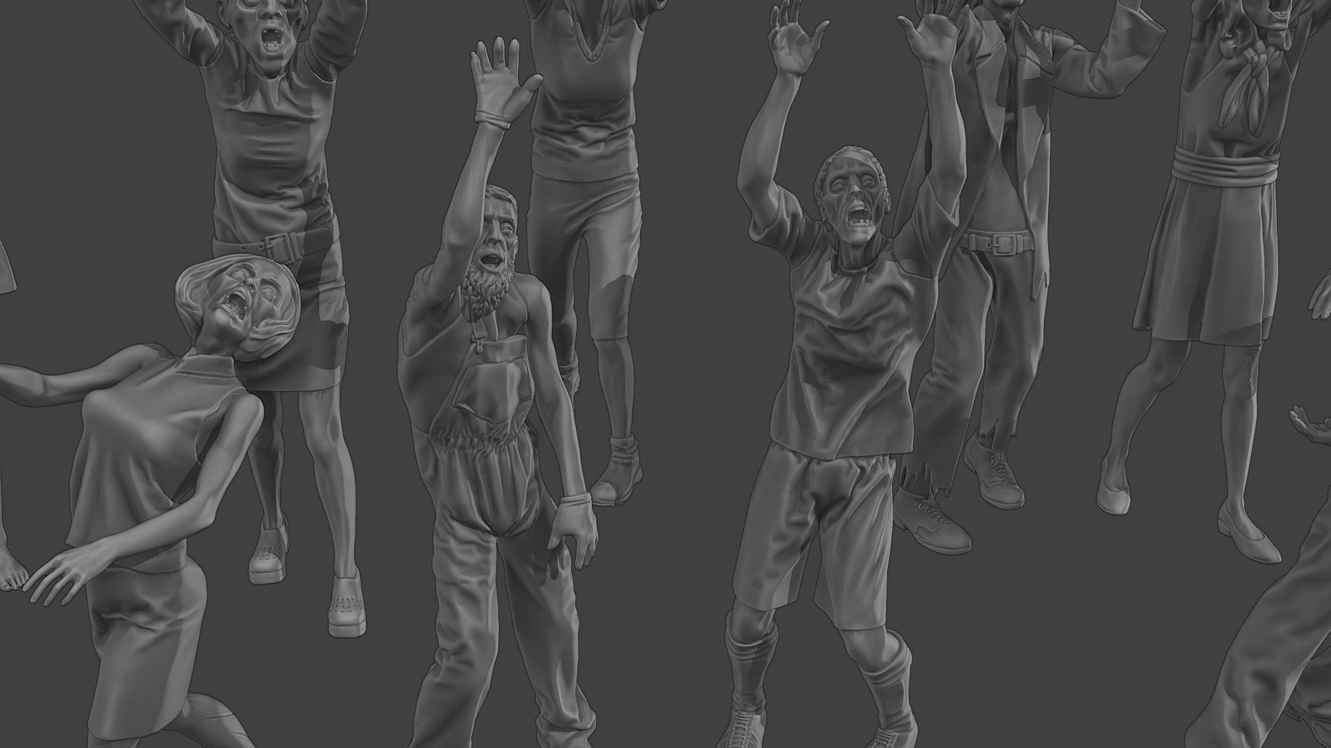 Casual Zombie CZ4 Pack 1 3D Model Collection_29