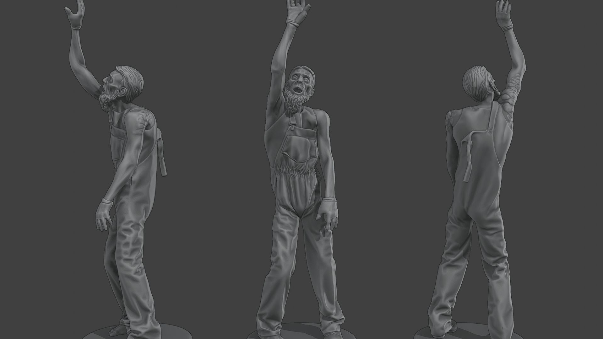 Casual Zombie CZ4 Pack 1 3D Model Collection_9