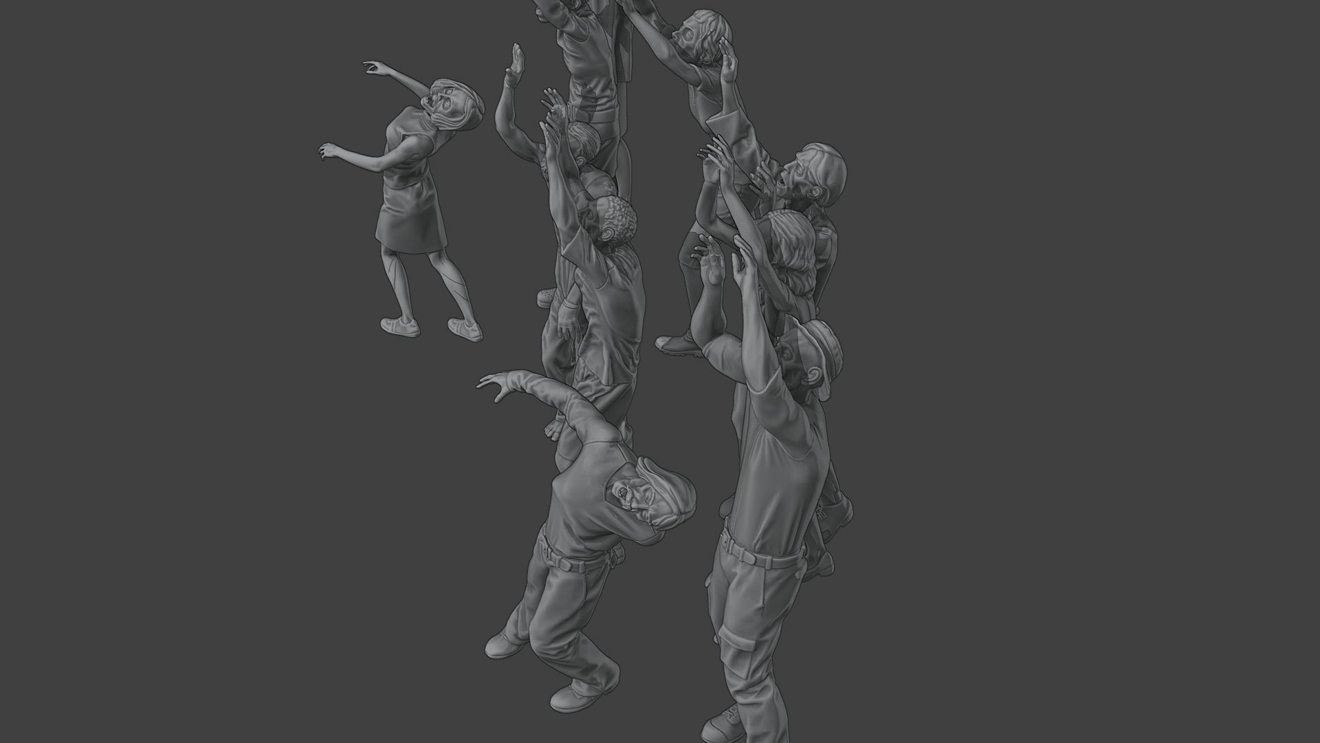 Casual Zombie CZ4 Pack 1 3D Model Collection_16