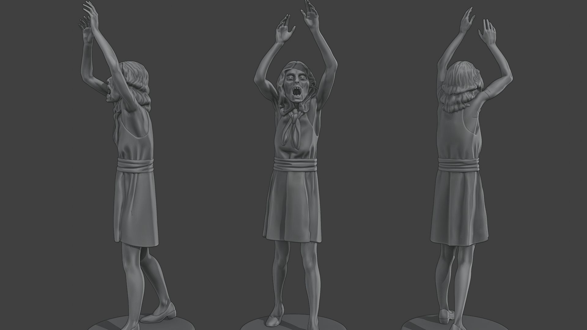 Casual Zombie CZ4 Pack 1 3D Model Collection_4