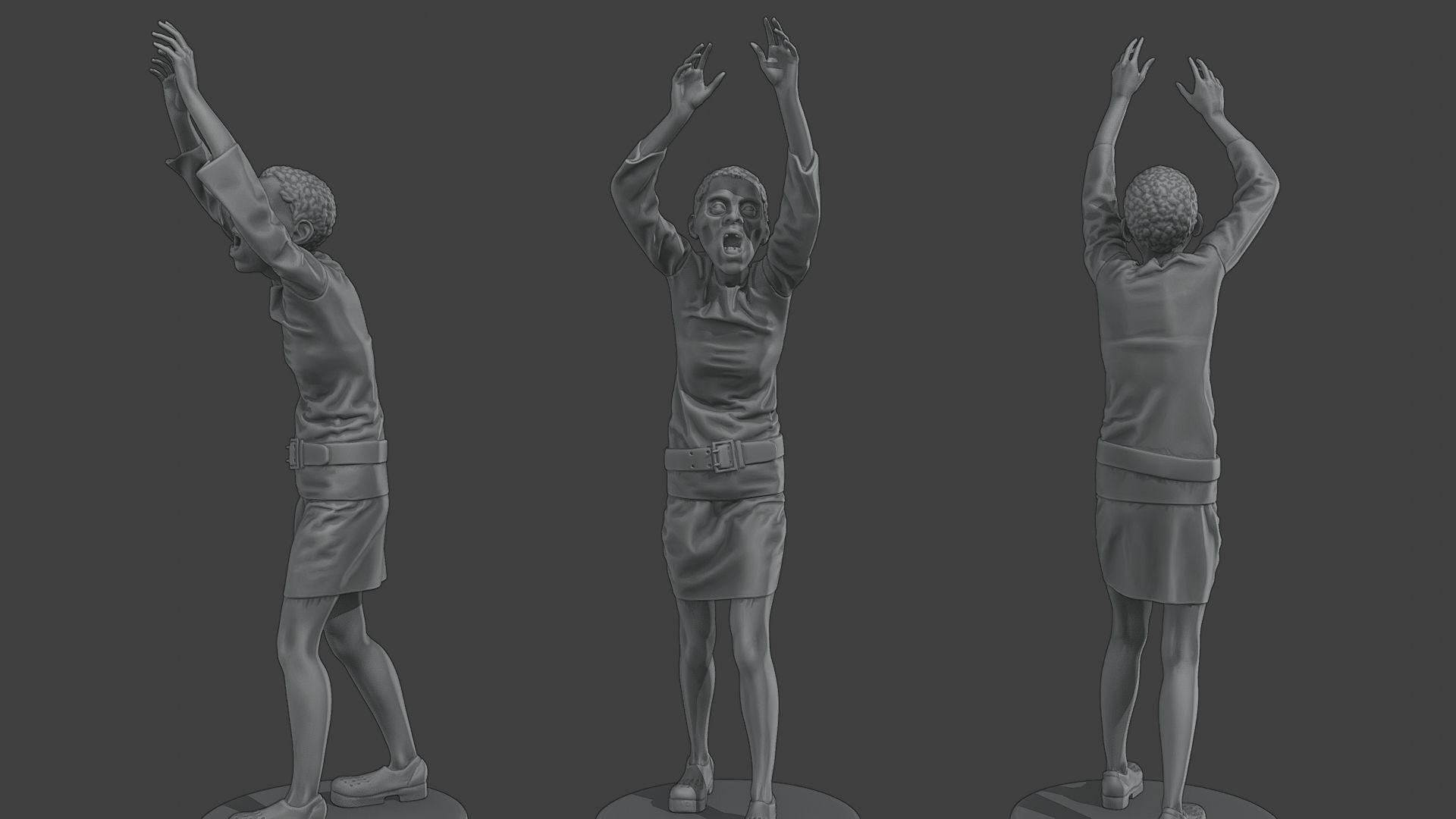 Casual Zombie CZ4 Pack 1 3D Model Collection_3