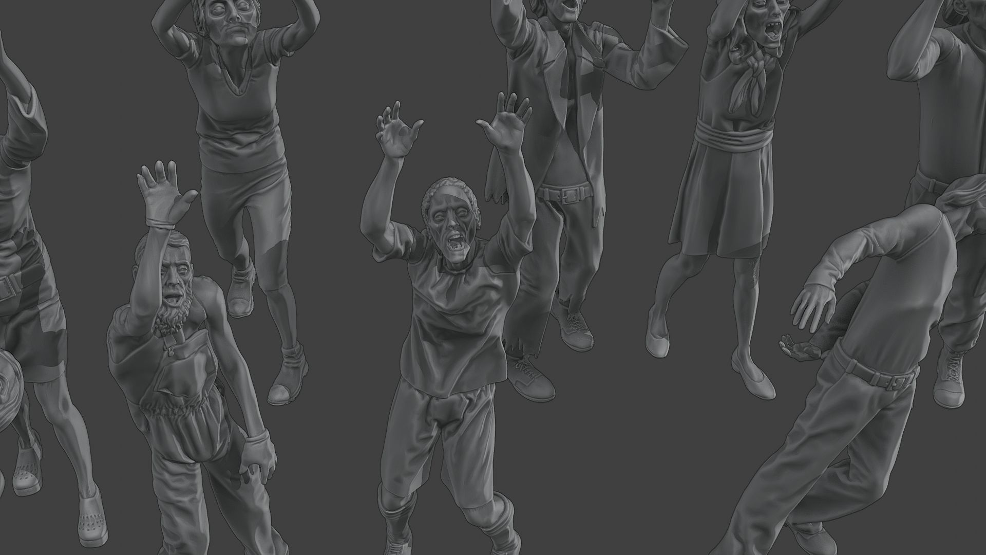 Casual Zombie CZ4 Pack 1 3D Model Collection_18