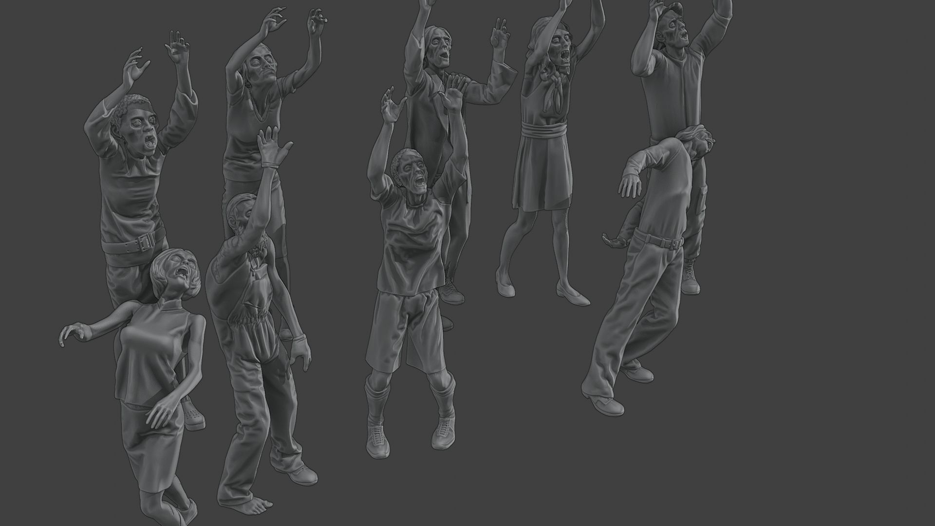 Casual Zombie CZ4 Pack 1 3D Model Collection_21