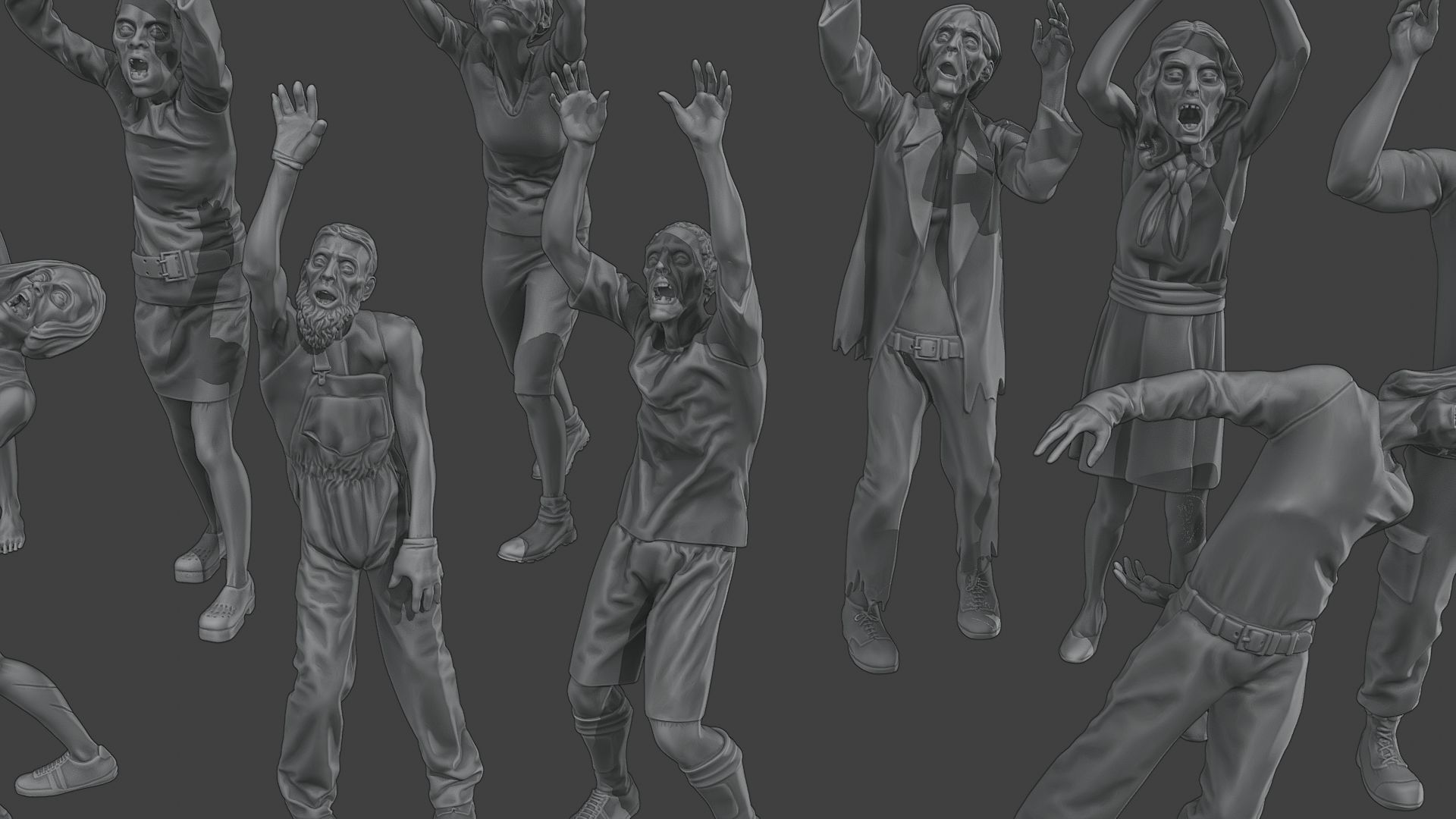 Casual Zombie CZ4 Pack 1 3D Model Collection_15