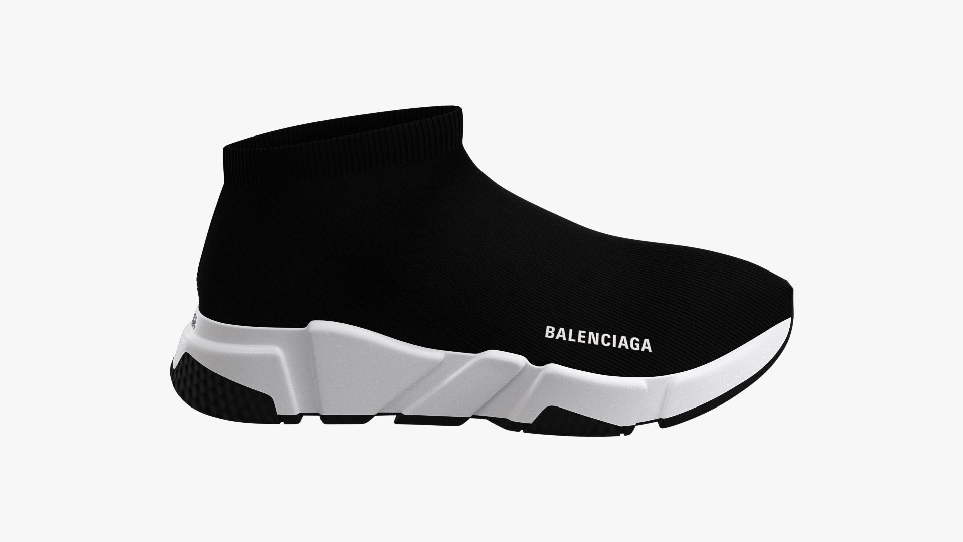 Balenciaga Speed Trainers Low Black 3D model_5