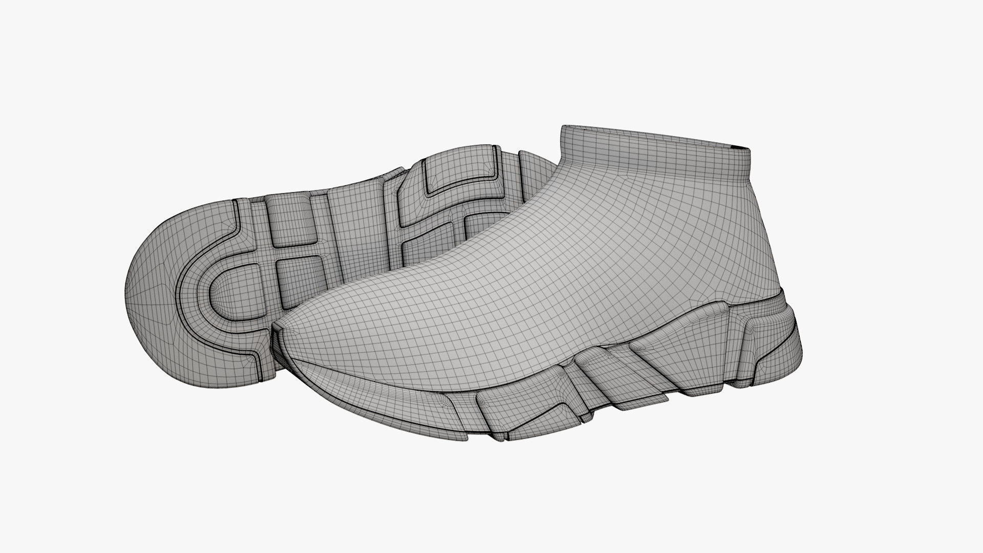 Balenciaga Speed Trainers Low Black 3D model_10