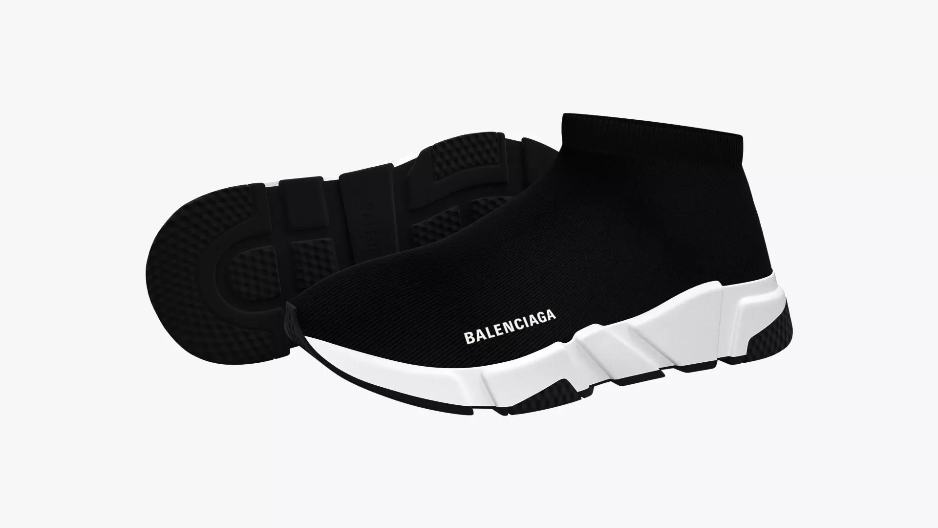 Balenciaga Speed Trainers Low Black 3D model_0