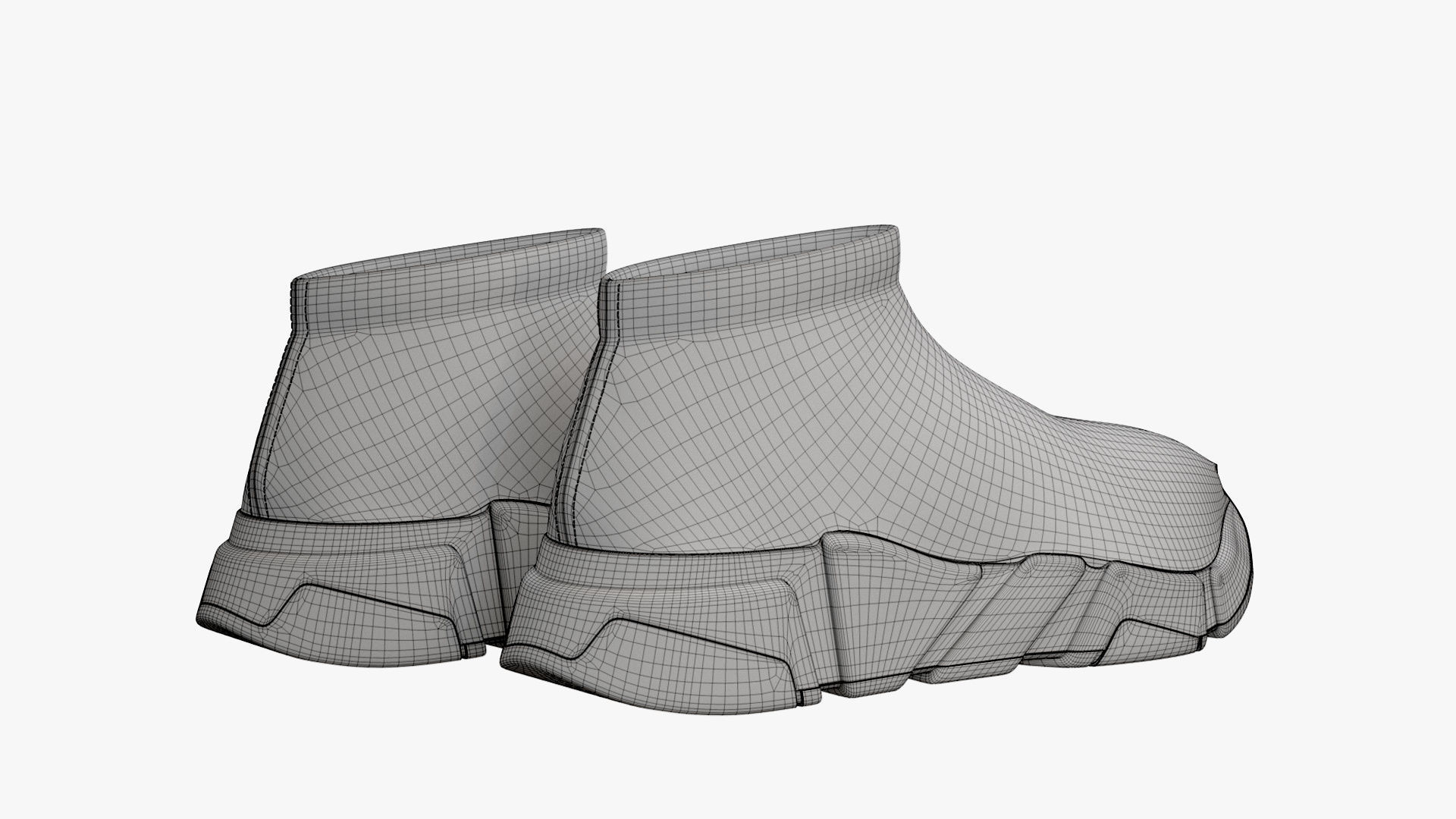 Balenciaga Speed Trainers Low Black 3D model_12