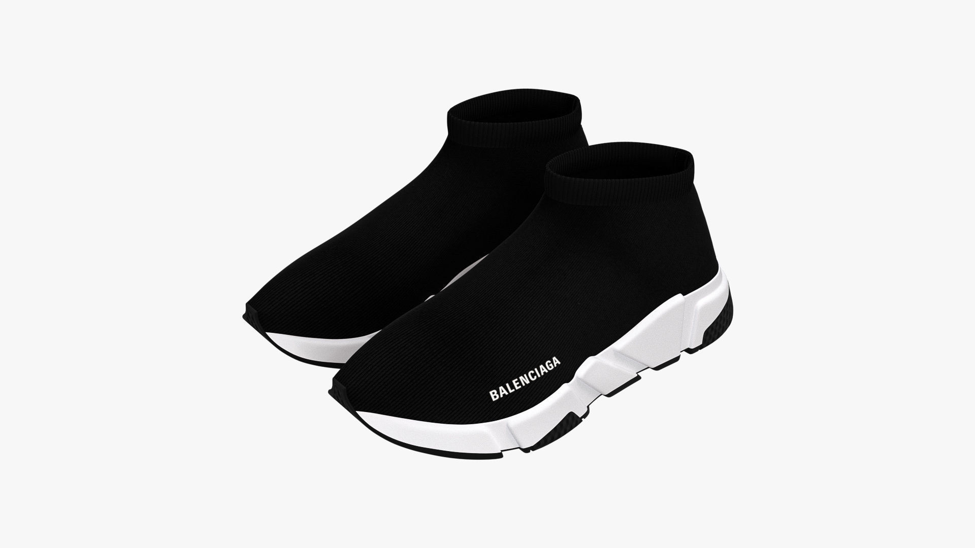 Balenciaga Speed Trainers Low Black 3D model_3
