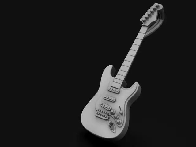 Fender Stratocaster Pendant 3D print model_0