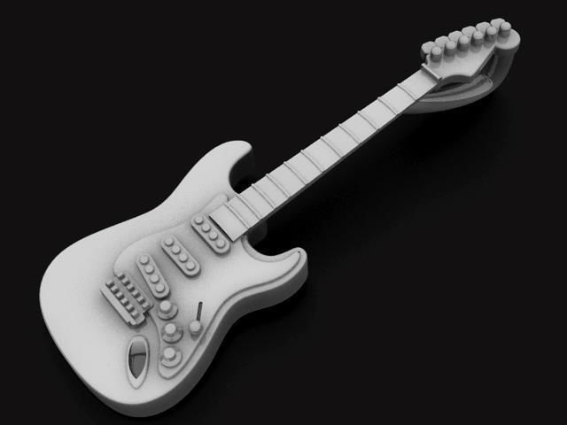 Fender Stratocaster Pendant 3D print model_4