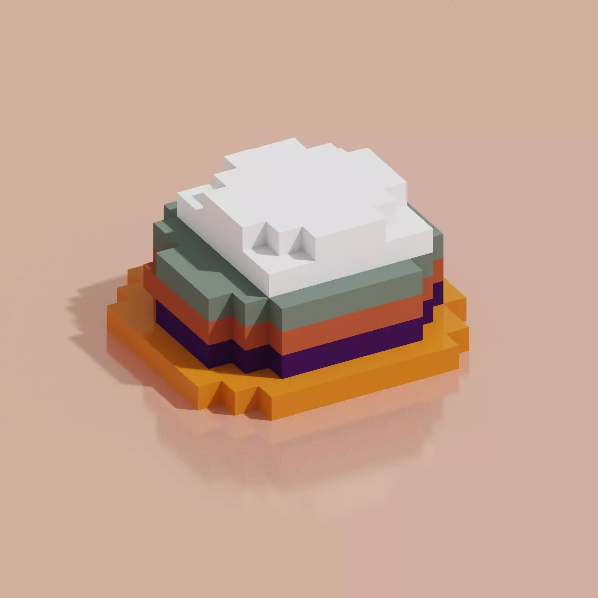Hat VCHNAV1 Voxel Low-poly 3D model_0
