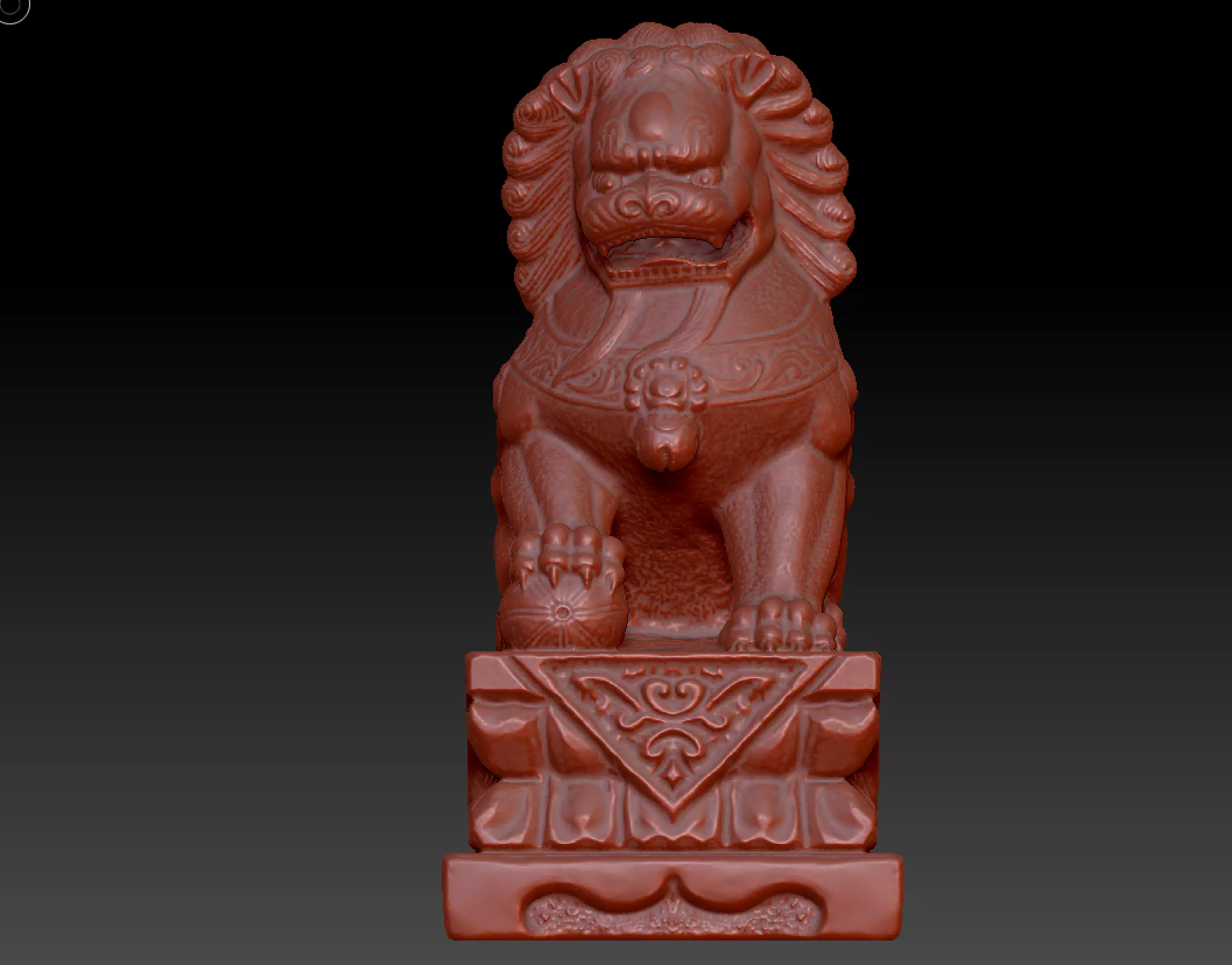  Stone lion statue China lion statue 3D print model_0