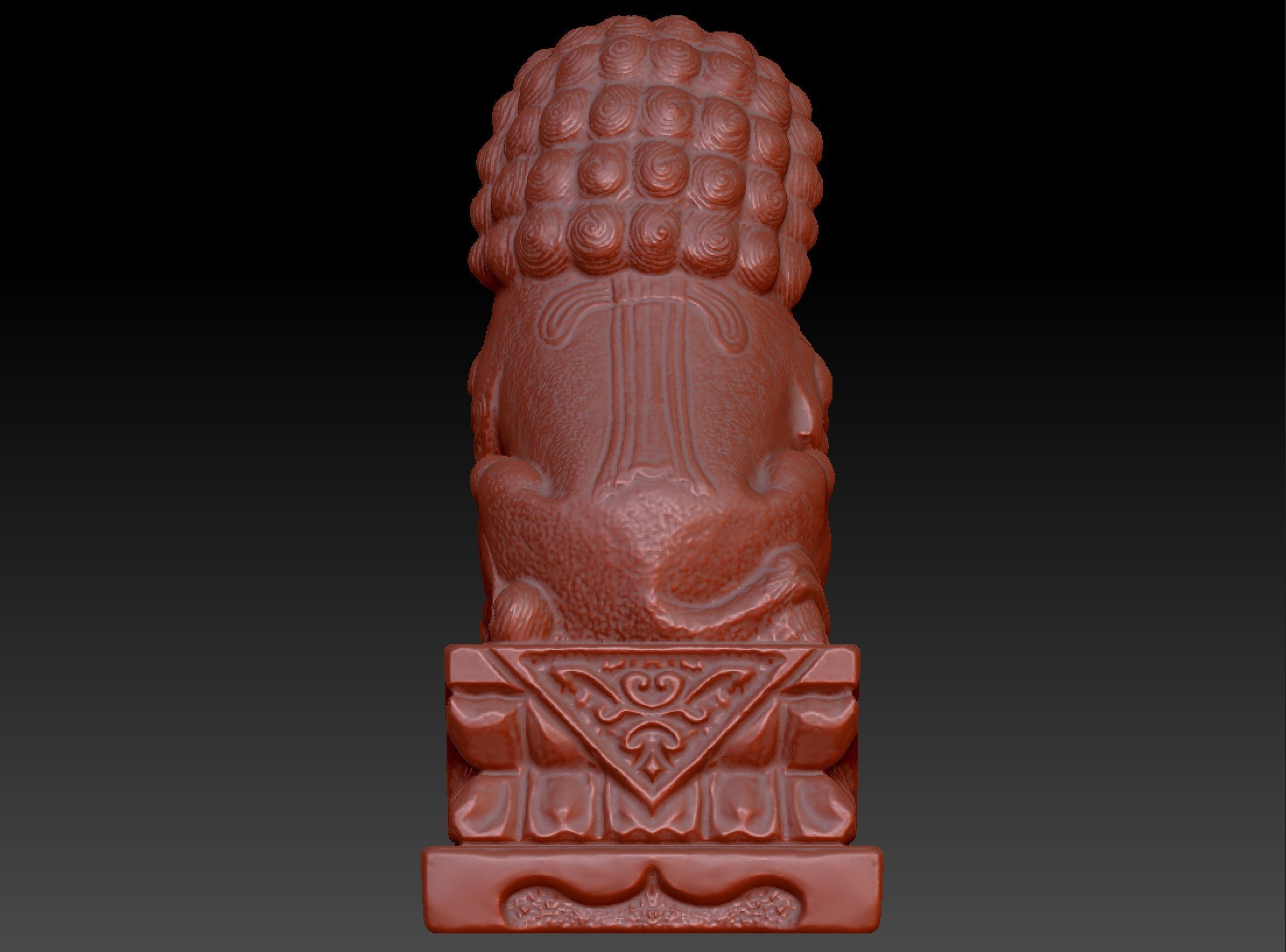  Stone lion statue China lion statue 3D print model_2