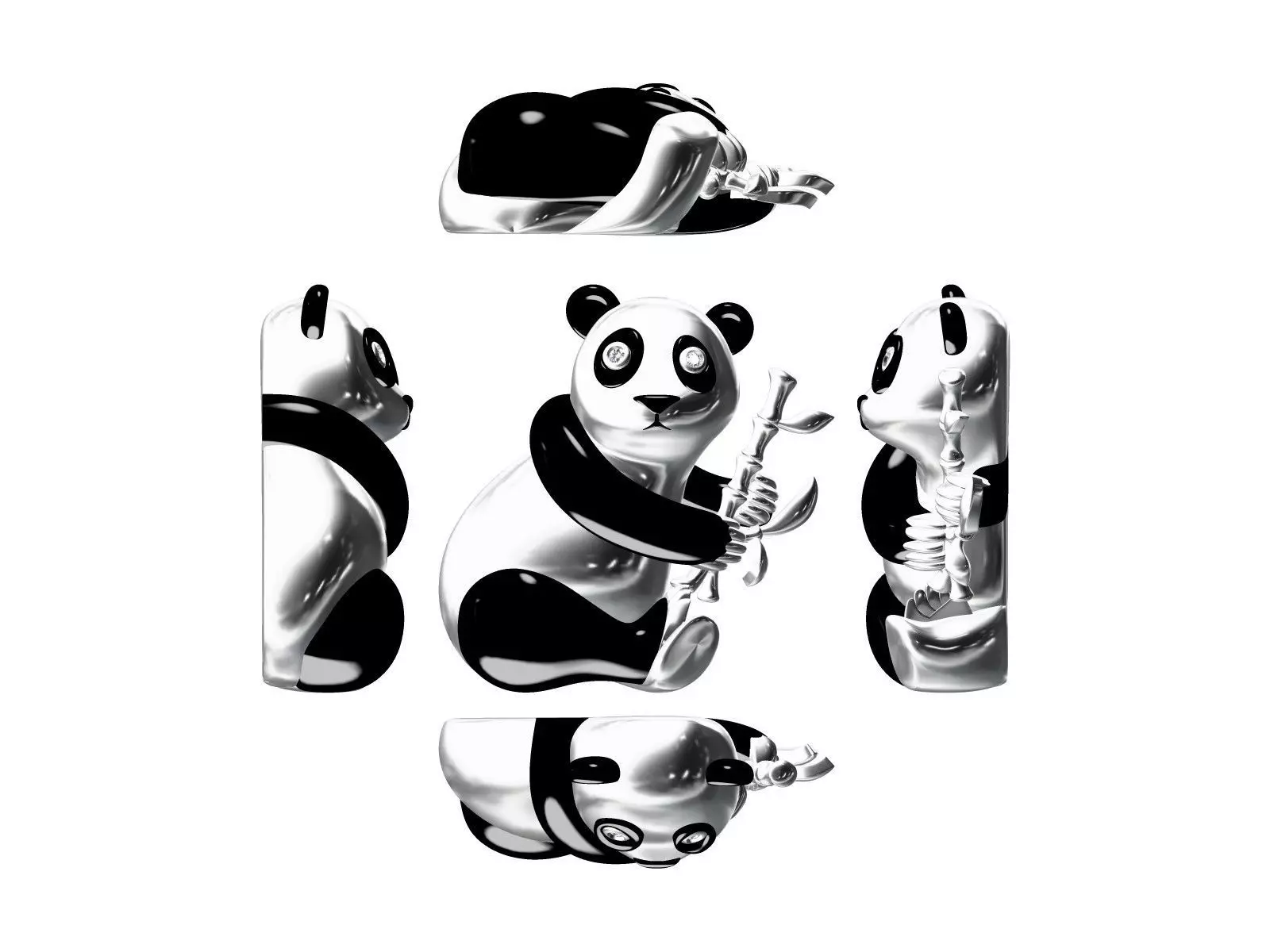 teddy bear pendant  3D print model_0