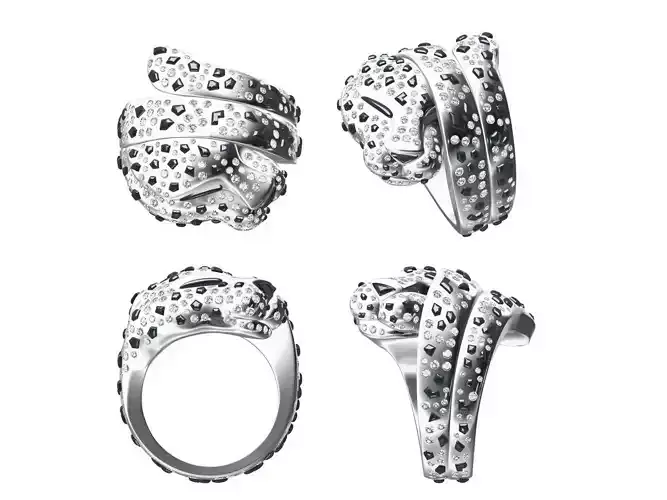 tiger rope style  diamond ring  3D print model
