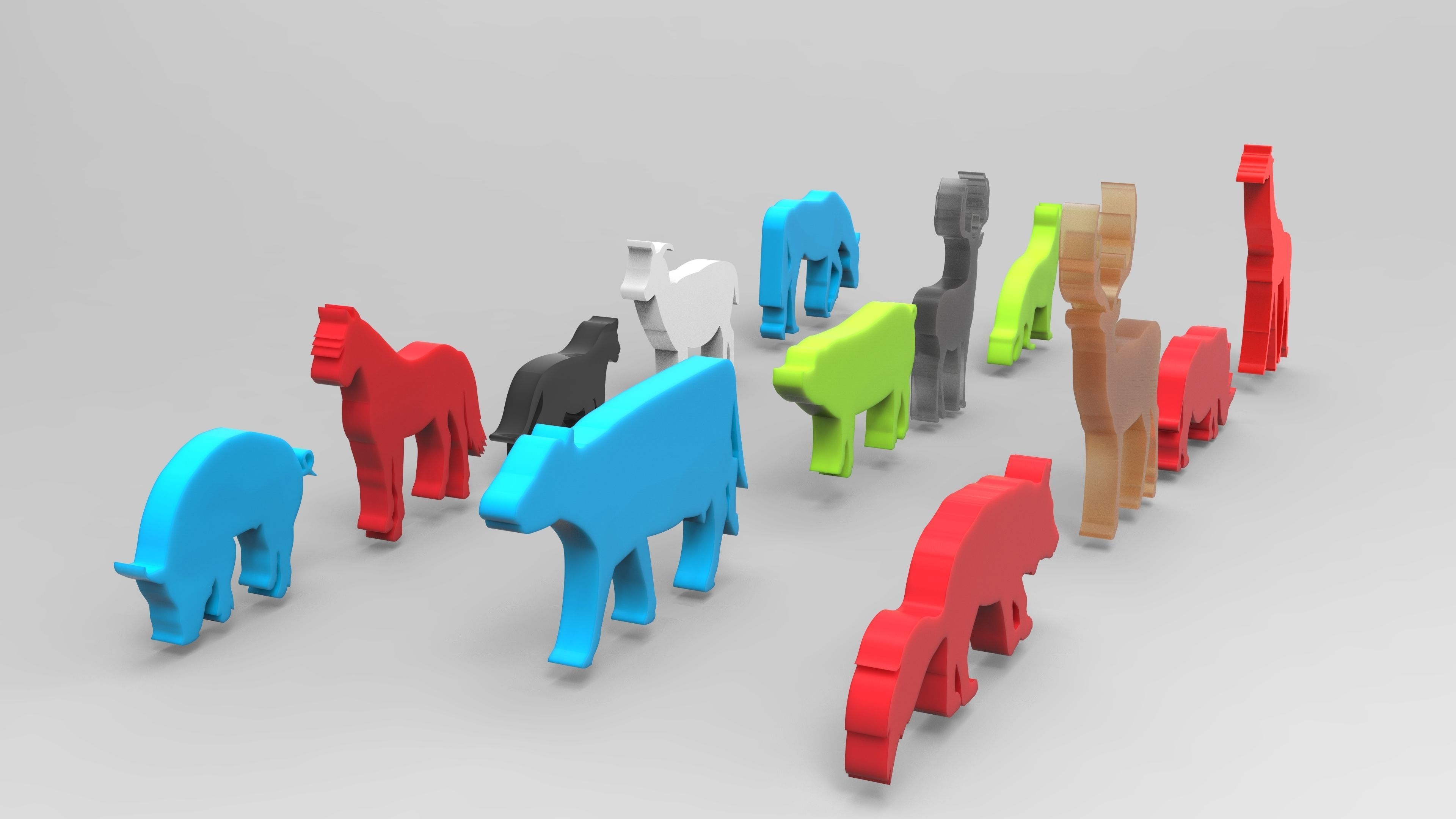 ANIMAL FIGURE SILHOUETTES Low-poly 3D model_1