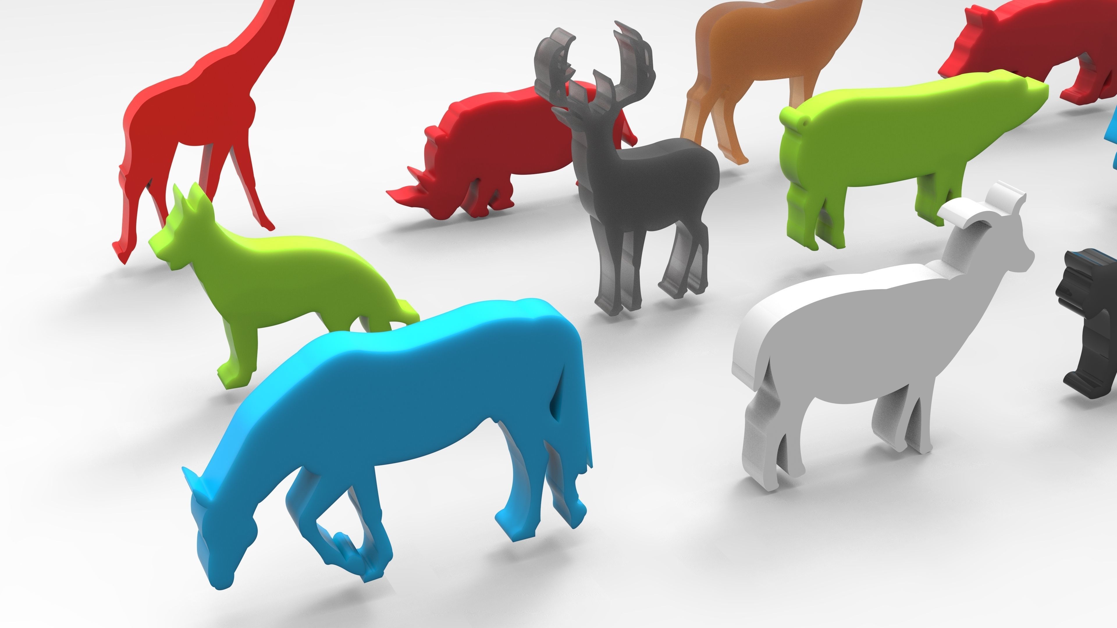 ANIMAL FIGURE SILHOUETTES Low-poly 3D model_4