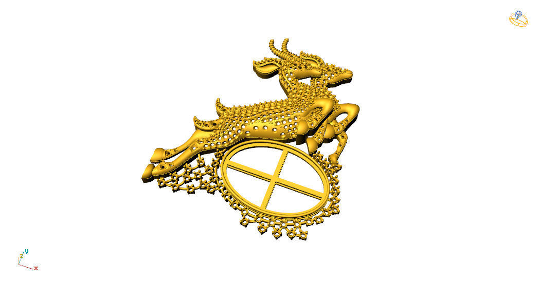 Deer pendent  3D print model_9
