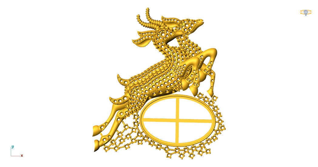 Deer pendent  3D print model_1