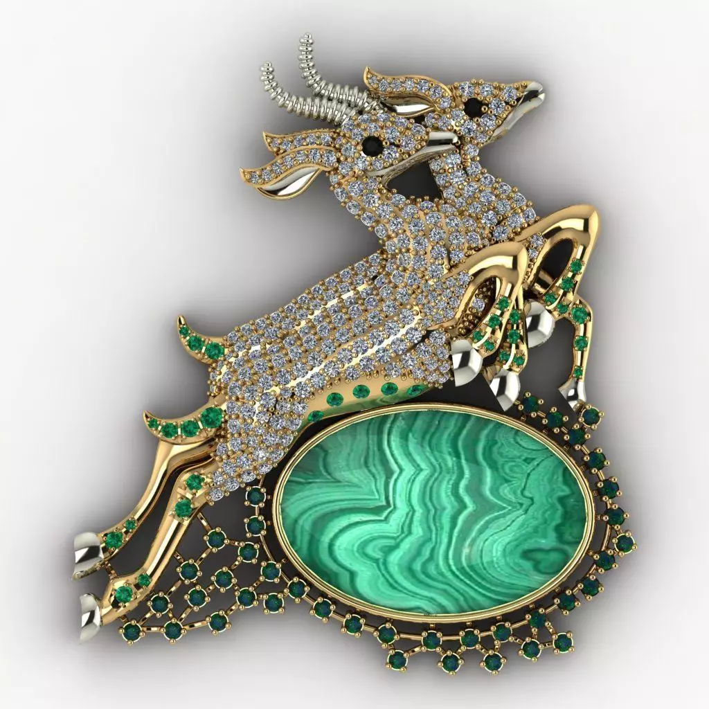 Deer pendent  3D print model_0