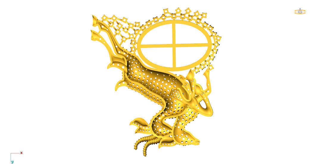 Deer pendent  3D print model_8