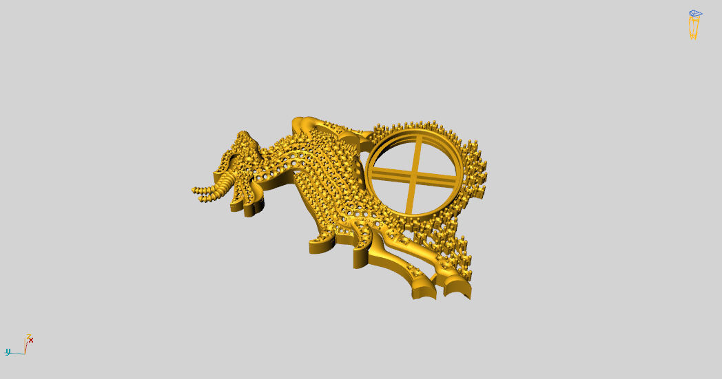 Deer pendent  3D print model_10