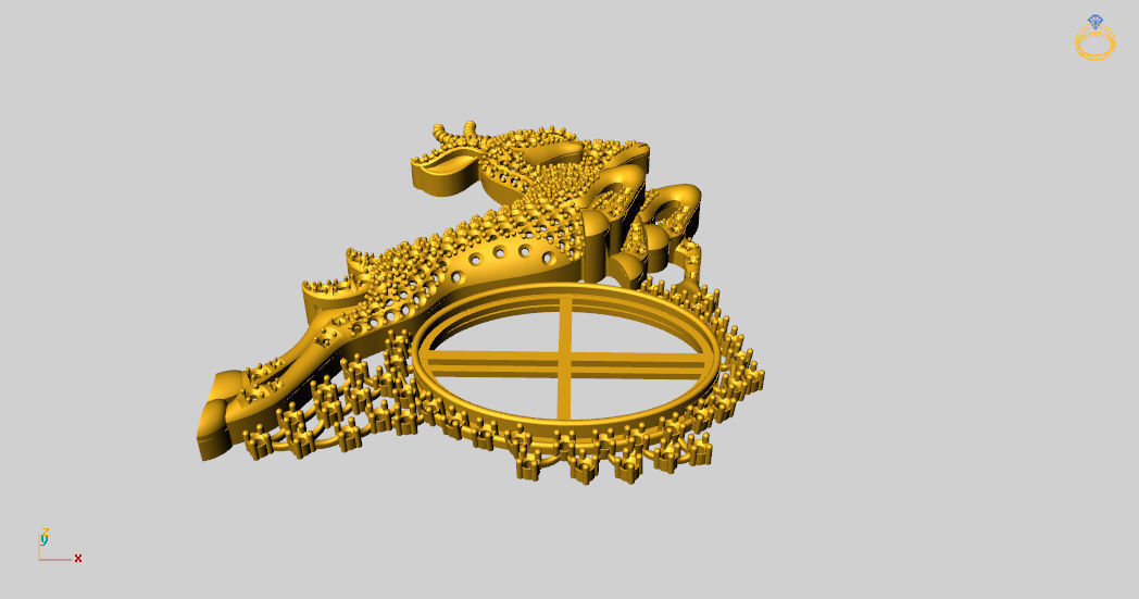 Deer pendent  3D print model_11