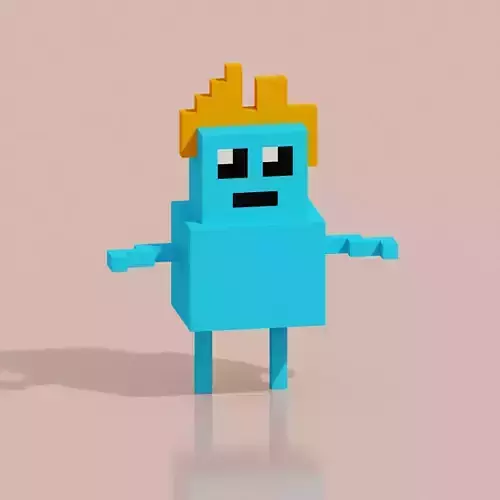 Toy Hero VCNAV8 Voxel Low-poly 3D model