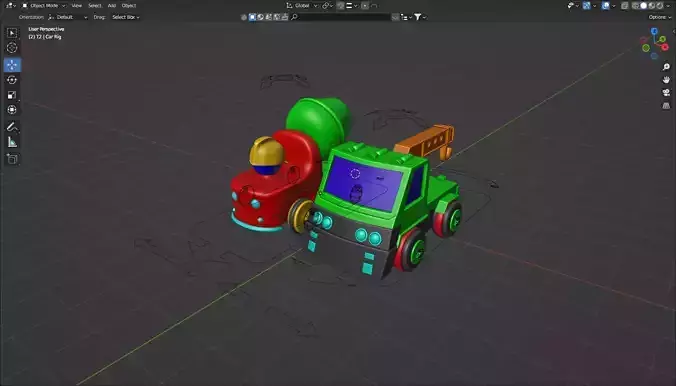 Cartoon truck Low-poly 3D model