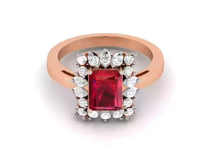 Women solitaire ring 3dm render detail