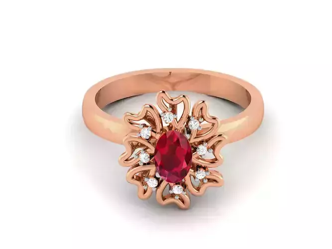 Women solitaire ring 3dm render detail