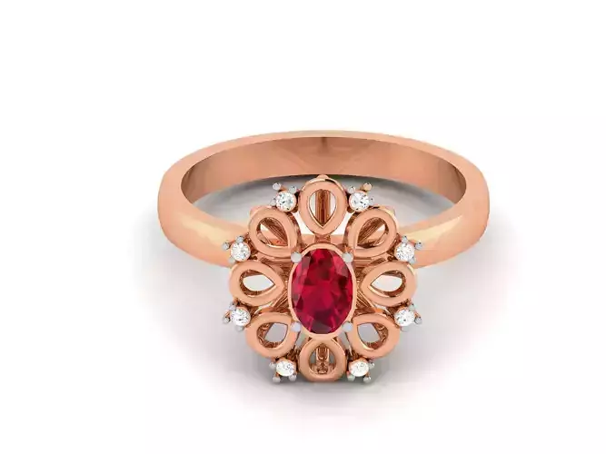 Women solitaire ring 3dm render detail