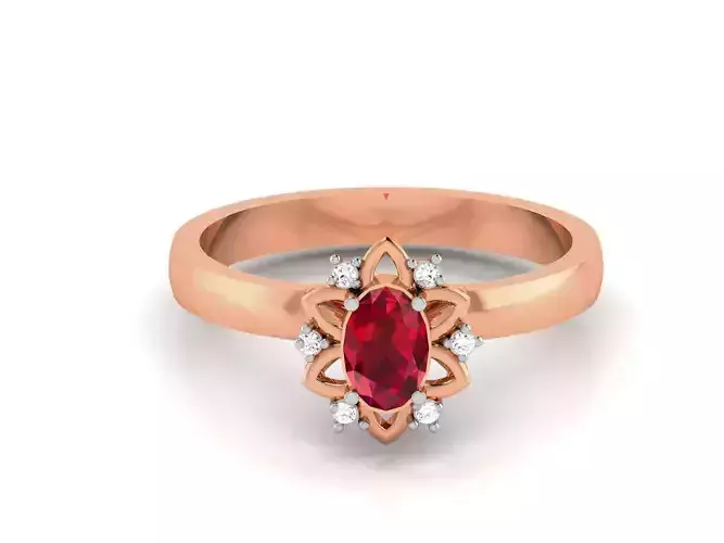 Women solitaire ring 3dm render detail