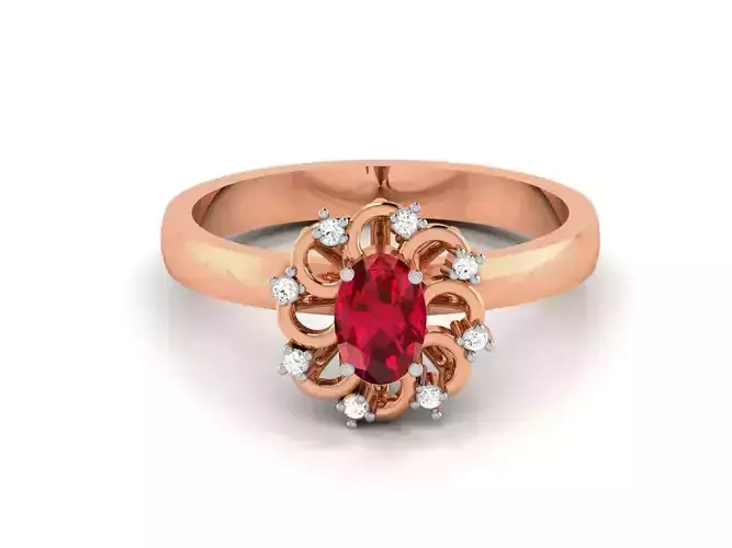 Women solitaire ring 3dm render detail