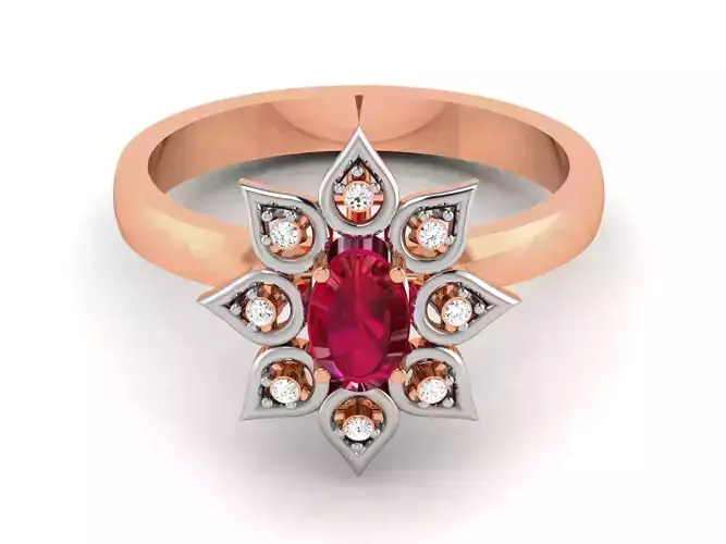 Women solitaire ring 3dm render detail