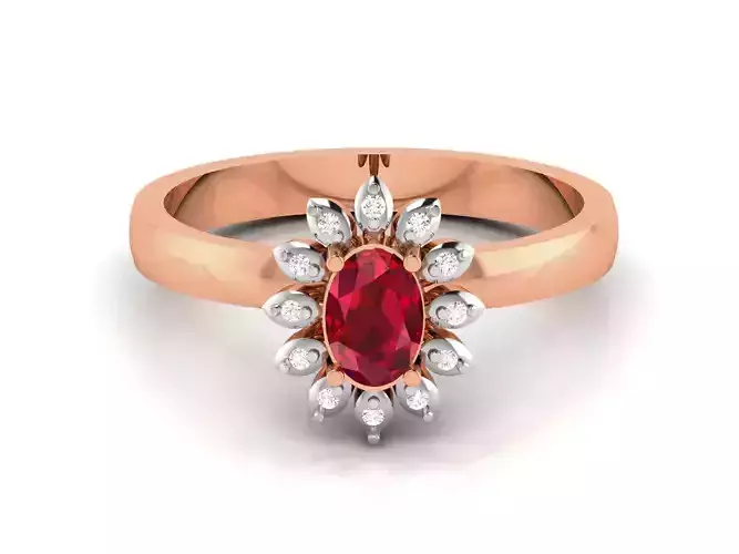 Women solitaire ring 3dm render detail