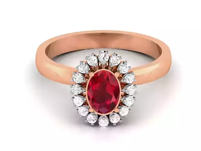 Women solitaire ring 3dm render detail