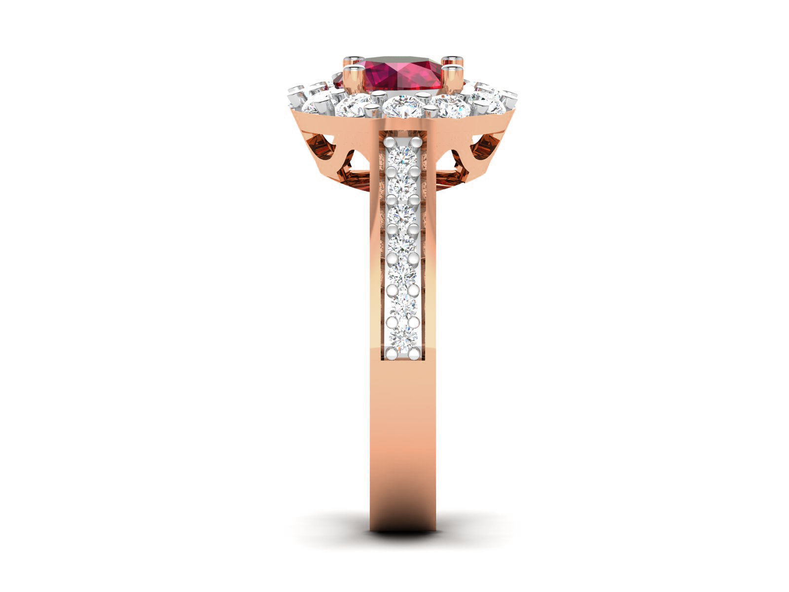 Women solitaire ring 3dm render detail 3D print model_4