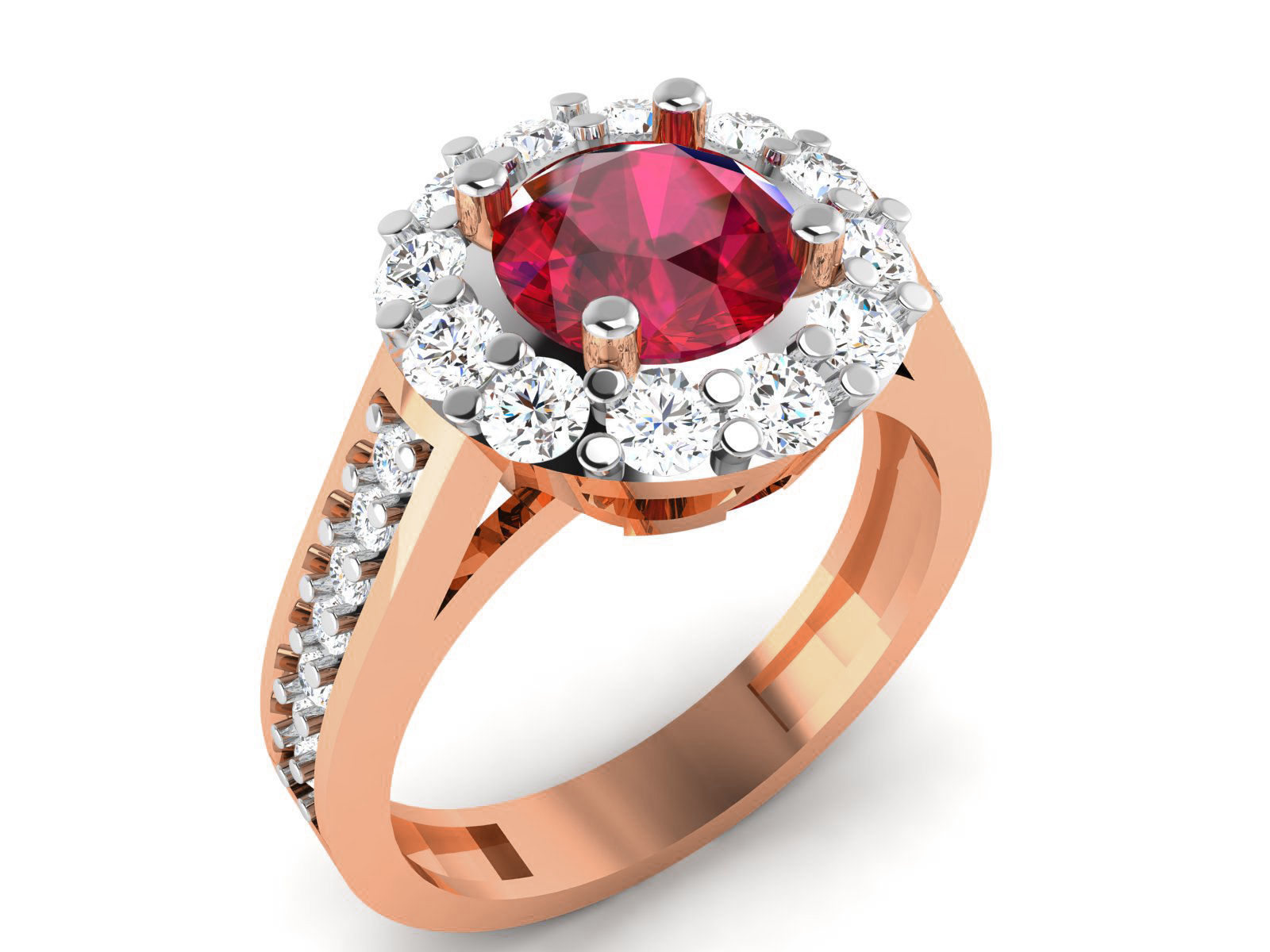 Women solitaire ring 3dm render detail 3D print model_2