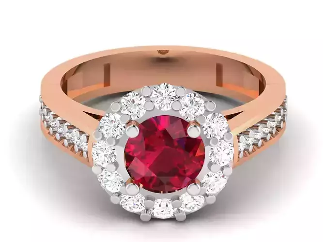 Women solitaire ring 3dm render detail