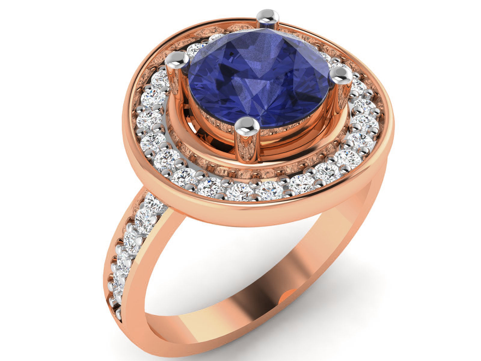 Women solitaire ring 3dm render detail 3D print model_1