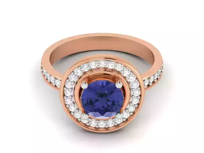 Women solitaire ring 3dm render detail