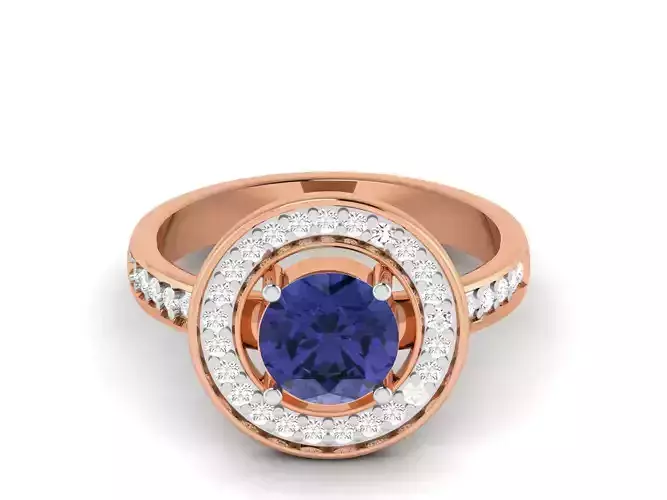 Women Solitaire Diamond Cocktail Ring 3dm renders detail